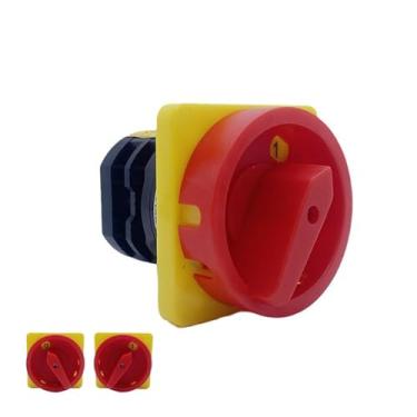 Imagem de ROUPWKWO Interruptor giratório de cadeado HZ5-20/4 L03GS Off-ON AC380V 20A dois polos máquina-ferramenta controle de partida eletrônico