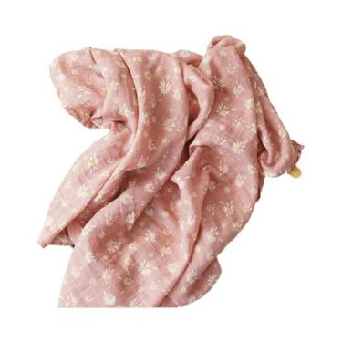 Imagem de Manta De Musselina Macia Para Bebê 120x110cm 100% Algodão, Cobertor Pa