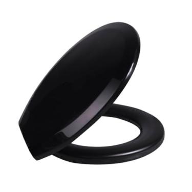 Imagem de Assento Sanitário Almofadado Universal Oval | Tampa de Vaso Sanitário Econômica | Assento Sanitário Confortável(CLASSIC PRETO)