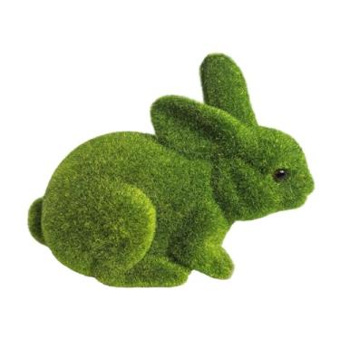 Imagem de Estatueta de Coelho,Decoração de Mesa Felpuda para Páscoa e Primavera - Estatueta Animal - para Decoração de Prateleira, Armário, Lareira, Local de Trabalho, Festa de Férias, Casa e Sala de