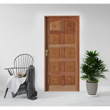 Imagem de Kit Porta Pronta Maciça 210X72Cm Externa Direito Torneada Hale Esquadrias