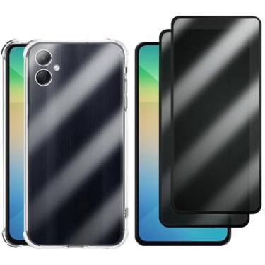 Imagem de Kit Capa + 2 Películas de Privacidade 3D para Samsung Galaxy A06 5G | Anti-Impacto | Transparente | Capinha Transparente + Película Anti Espião Para Samsung Galaxy A06
