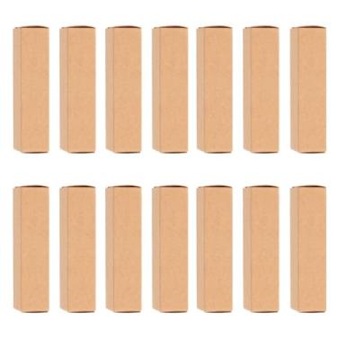 Imagem de PACKOVE 50 caixas de embalagem de brilho labial Kraft, estojo de armazenamento de protetor labial, elegante recipiente para embalagem de batom para itens essenciais de cosméticos, pequenas caixas de
