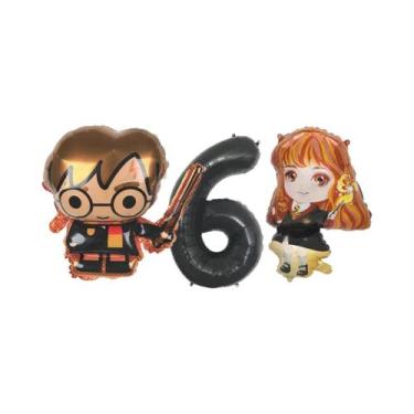 Imagem de Conjunto De Balões Harry Potter 3 Peças Tema Academia Mágica Decoração