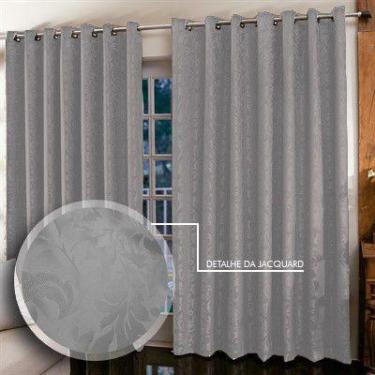 Imagem de Cortina Jacquard para sala/quarto 4 x 2,5 m  Admirare, Silver