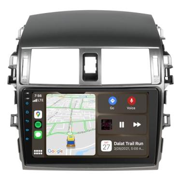 Imagem de Rádio automotivo para Toyota Corolla 2009 2010 2011 2012 2013 suporta carpaly sem fio e Android Auto, tela sensível ao toque QLED de 9 polegadas com Bluetooth/GPS/WiFi/SWC/DSP/AM/FM