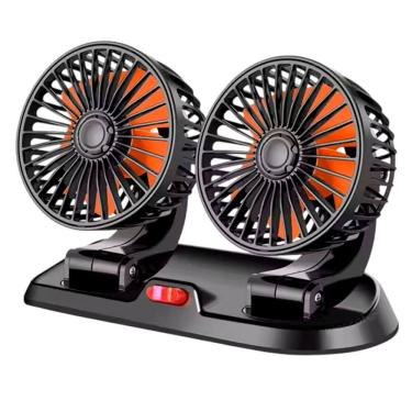 Imagem de Ventilador Mesa Duplo Usb Escritorio Carro Automotivo Escrivaninha Home Office Estudos 2 Velocidades Verao Calor