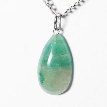 Imagem de Pingente Gota Onix Verde Pedra Natural Pino Prata 950 - CristaisdeCurv