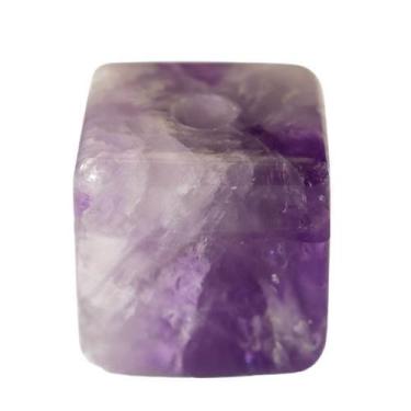 Imagem de Colar Pedra Cubo Ametista Difusor Aromaterapia Ranhurado - CristaisdeC