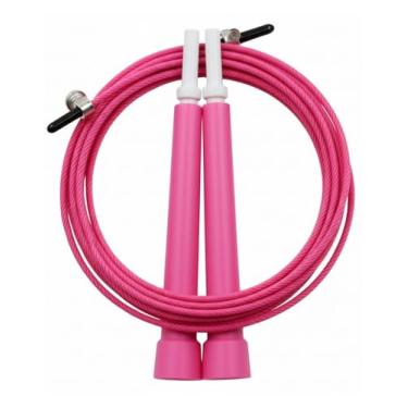 Imagem de Corda de Pular 3m Ajustável Material Resistente Cabo de Aço com Parafusos para Ajuste Múltiplas Cores Disponíveis (Rosa)