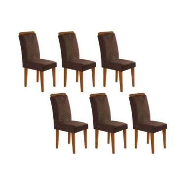 Imagem de Kit 2 Cadeiras Sala Jantar Amsterdã 6 Un Capuccino/Suede Marrom - Rufa
