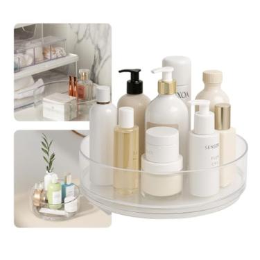 Imagem de Paramount Organizador Redondo Giratório | Cosméticos, Porta Maquiagem, Produtos de Beleza | Transparente 22,8x8