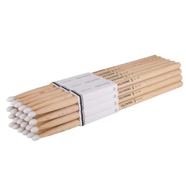 Imagem de AQJUNONG Baquetas de bateria, baquetas 5B com ponta de nylon, baquetas de madeira de carvalho para bateria acústica e conjunto eletrônico (12 pares)