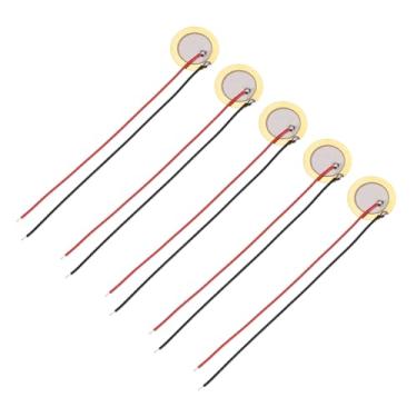 Imagem de uxcell 5 discos piezoelétricos 15 mm acústico captador transdutor microfones trigger buzzer bateria guitarra
