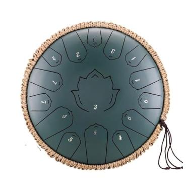 Imagem de 33 cm, 15 notas, língua de aço, tom C, tambor etéreo, percussão, instrumentos musicais de aço (verde escuro)