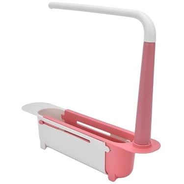 Imagem de Cosiki Rack de Armazenamento Telescópico para Pia, Ajustável, Grande Capacidade, Expansível, Organizador de Ventilação, Drenagem para Pia de Cozinha (Vermelho)