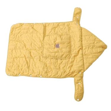 Imagem de TOPINCN Cobertor para bebê Conversível Assento de Carro Cobertura de Enfermagem Camada Externa à Prova de Com Forro de lã de Pelúcia Envoltório Universal para Carrinho de bebê (Amarelo com Padrão de Urso)