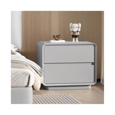 Imagem de Mesa de cabeceira, mesa de cabeceira dupla, sala de estar, quarto, escritório, armário de armazenamento pequeno, madeira cinza, quarto (3GG)