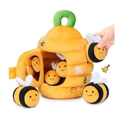 Imagem de Brinquedo Colmeia Sensorial para Bebê 6-12 Meses – Pelúcia Macia Montessori com Atividades, Brinquedo de Ocupação (Colmeia)