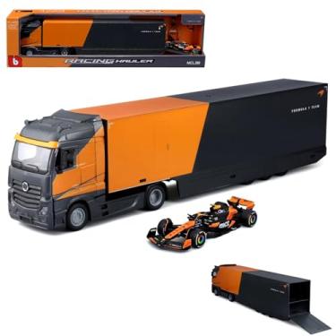 Imagem de HTLNUZD 1/43 F1 MCL38#4 Miami Racing Hauler Diecast Model Alloy Miniature Container Truck Pallet Edition Collectible for Adults