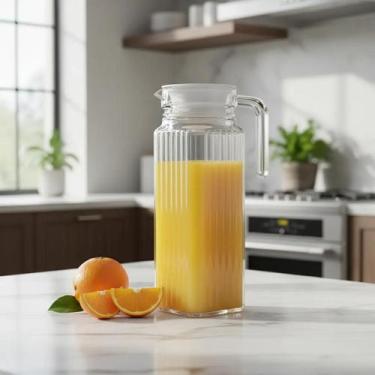 Imagem de Jarro de Vidro Jarra para Suco água 1L Casa Jarra para Cozinha Vidro C