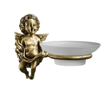 Imagem de Conjunto de acessórios de hardware de banheiro dourado, anel de toalha e gancho de roupão, suporte de papel higiênico, barra de toalha, suporte de escova de vaso sanitário, saboneteira