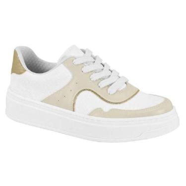 Imagem de Tenis beira rio casual ref 4305.118.30203 feminino, Branco, Dourado, 3
