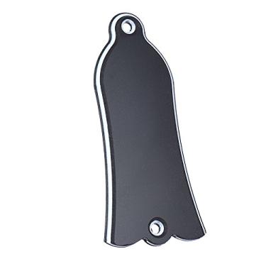 Imagem de Dioche Placa de Cobertura de Haste de Treliça Em Forma de Sino PVC Placa de Rolagem de 2 Furos para Guitarra SG Flying V ES Acessório Preto 6x2,8x0,25cm
