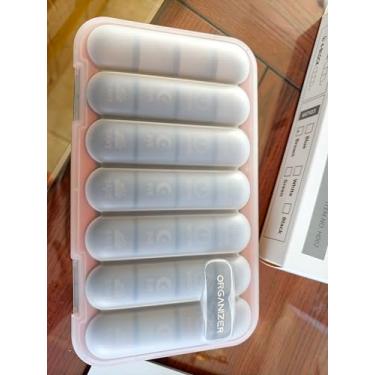 Imagem de Organizador semanal de pílulas, dispensador de medicamentos diário 7 dias 4 vezes com compartimentos de manhã ao meio-dia à noite, armazenamento portátil de comprimidos, preto (28 compartimentos)