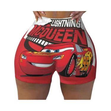 Imagem de Shorts De Yoga Personalizados Para Mulheres Com Estampa Do Carro Light