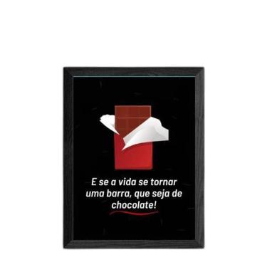 Imagem de Quadro Decorativo Barra De Chocolate 24X18 Com Vidro - Preta