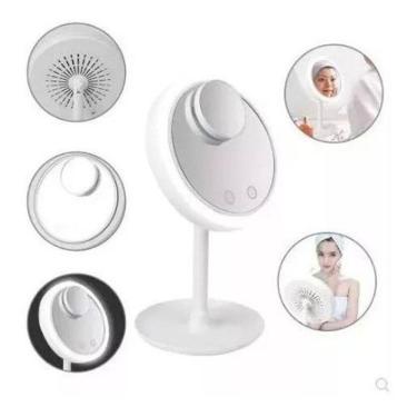 Imagem de Espelho De Led Com Ventilador Mini Espelho Aumento Usb Pilha