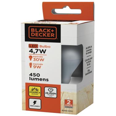 Imagem de Lâmpada LED Bulbo A60 9W 3000K Black+Decker