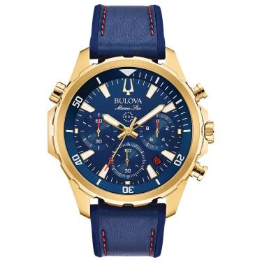 Imagem de Relógio Bulova Masculino Ref:97b168 Cronógrafo Dourado Marine Star