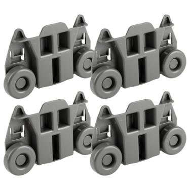Imagem de Nextpal Pacote com 4 rodas para lava-louças, suporte inferior, rodas de substituição compatíveis com máquinas de lavar louça KitchenAid Whirlpool e Kenmore, peça de substituição número WPW10195417