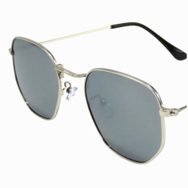 Imagem de Óculos De Sol Polarizado Octogonal Metal Uv400 Com Case