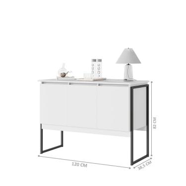 Imagem de Buffet Compacto 3 Portas Verona Branco Preto