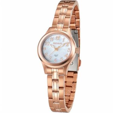 Imagem de Relógio Seculus Feminino Analógico Quartz De Pulso Madrepérola Rosé Em Aço Inoxidável Branco A Prova D'água em 50 Metros Original