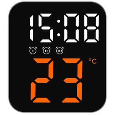Imagem de Relógio Digital LED de Mesa Parede Modo Despertador Soneca Data Temper