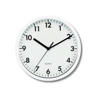 Imagem de Relógio de Parede Analógico Redondo Branco 20cm Tuut