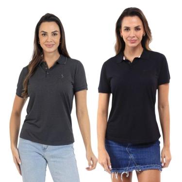 Imagem de Kit 2 Camisa Polo Feminina Piquet Viscose Casual
