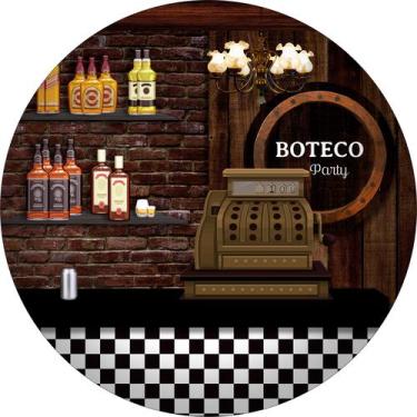 Imagem de Painel de Tecido Sublimado Redondo Boteco Bar Balcão c/ Elástico - Fab