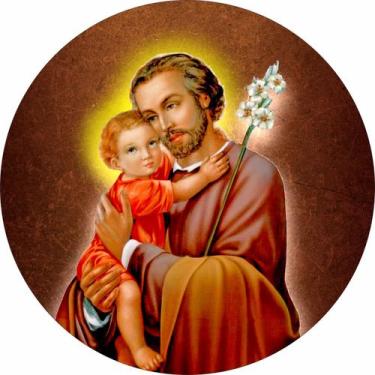 Imagem de Painel de Lona Redondo São Jose e Menino Jesus - Fabrika De festa, 170