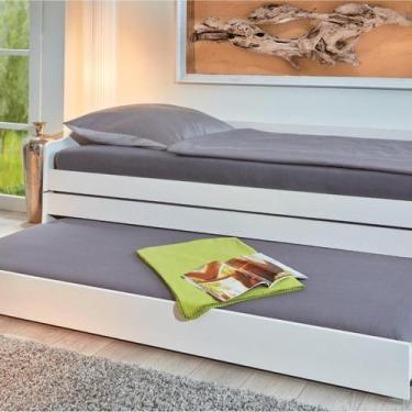 Imagem de Tri Cama Solteiro em Madeira Maciça Branco - FAMACHIQ