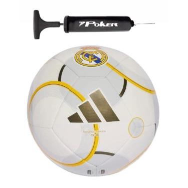 Imagem de Kit Bola Adidas Futebol de Campo Real Madrid Club + Bomba de Ar Preta-Unissex
