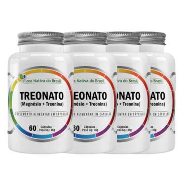 Imagem de Kit 4x Magnésio L Treonato Puro Concentrado 240 Cápsulas 600mg Flora N