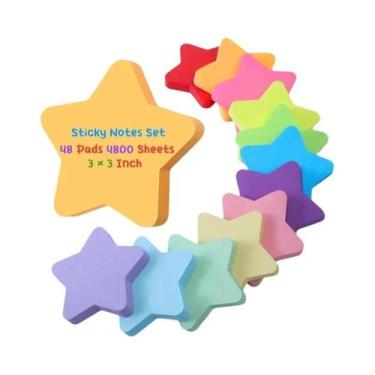 Imagem de Blocos De Notas Adesivas Coloridas 12 Cores 3x3 Polegadas, Grande Capa
