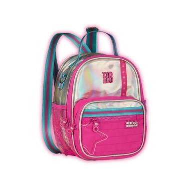 Imagem de Mochila P Rebecca Bonbon Lancheira Holográfica Meninas Rosa