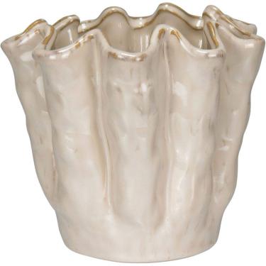 Imagem de VASO DECORATIVO ENFEITE CASA HOME&CO CERÂMICA 15x17x16cm MARFIM