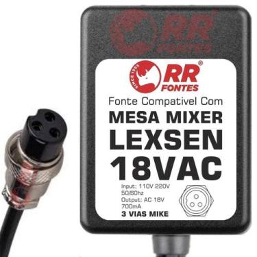 Imagem de Fonte Ac 18V Para Mesa Mixer Lexsen Pm-6 Pm-8 Pm-12Es Pm-16 - Rrfontes